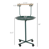 Rolling T-Bracket Bird Training Playground – Portable Activity Stand with Perch, Bird Play Gym & Exercise Stand