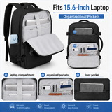 TSA-Friendly Carry-On Travel Backpack with 15.6-Inch Laptop Compartment & Wet Pocket – Black