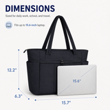 Premium 20L Puffer Laptop Tote Bag with 40 oz Tumbler Holder & Trolley Sleeve – Black