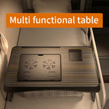 Foldable Laptop Desk for Bed or Couch – Work-from-Bed Table with Cup Holder, Drawer & Adjustable Legs