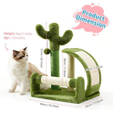 Cactus-Shaped Sisal Rope Cat Scratching Post – Easy Assembly and Stylish Green Design