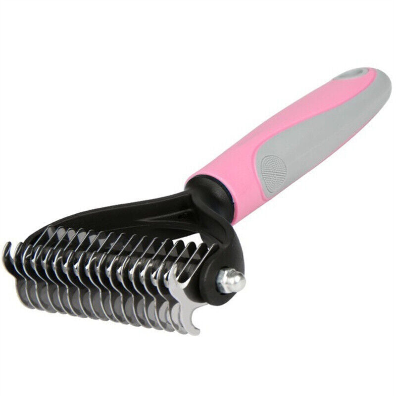 Double-Sided Grooming Brush for Dogs & Cats – Deshedding & Dematting Tool, Undercoat Rake Fur Remover & Hair Comb