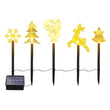5-Piece Mixed Christmas Solar Stake Lights – Reindeer, Snowflake, Bell, Christmas Tree & Santa Claus, Warm Yellow LEDs, IP44 Waterproof
