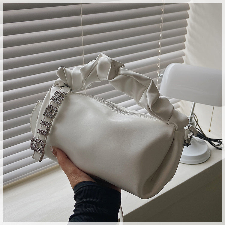 Women’s Pleated Shoulder Bag – Fairy Student Underarm Handbag for Daily Use