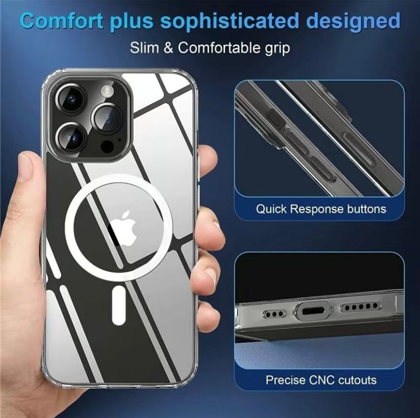 MagSafe Compatible iPhone Case - Military-Grade Shockproof Protection with Magnetic Circle