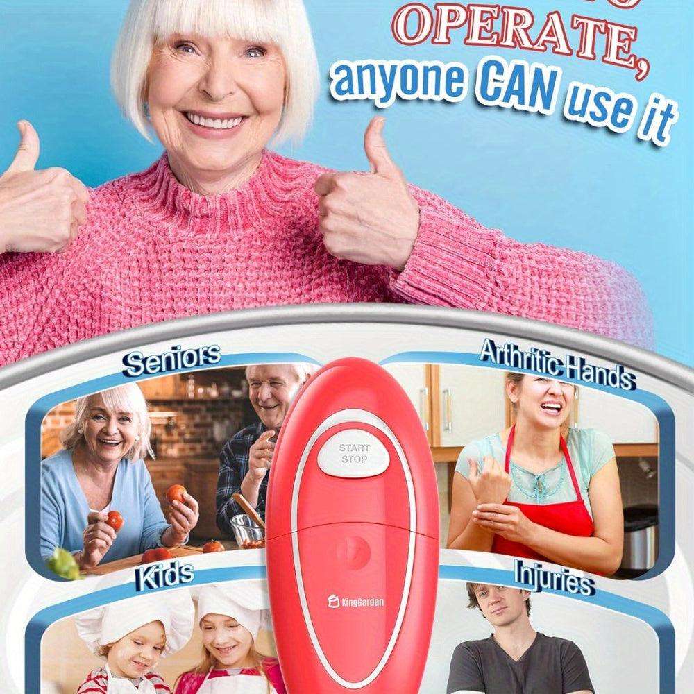 [Electric Can Opener] Hand-Free Electric Can Opener - Easy Open Any Can Sizes with Smooth Edge - Food-Safe Portable Battery Operated - PulinGO