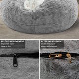 Big Round PV Velvet Bean Bag Cover (5 ft) – Soft Fluffy Cover Only, No Filler