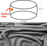 Big Round PV Velvet Bean Bag Cover (5 ft) – Soft Fluffy Cover Only, No Filler