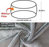 Big Round PV Velvet Bean Bag Cover (5 ft) – Soft Fluffy Cover Only, No Filler