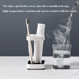Toothbrush & Toothpaste Holder – 3-Slot Bathroom Organizer with Cup & Cover - PulinGO