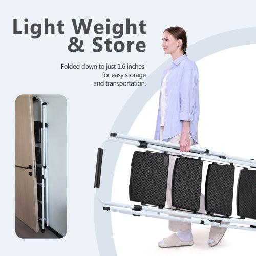 Durable 4-Step Folding Ladder with Safety Handle & Anti-Skid Pedals