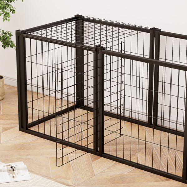 47.2″ Heavy-Duty Dog Cage – Indoor Metal Kennel with Top Cover for Small & Medium Dogs