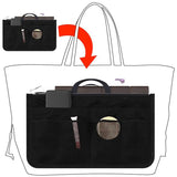 Handbag Organizer Insert for Women – 13 Pockets, Zipper Closure, Portable Purse Organizer with Handle