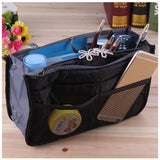 Handbag Organizer Insert for Women – 13 Pockets, Zipper Closure, Portable Purse Organizer with Handle