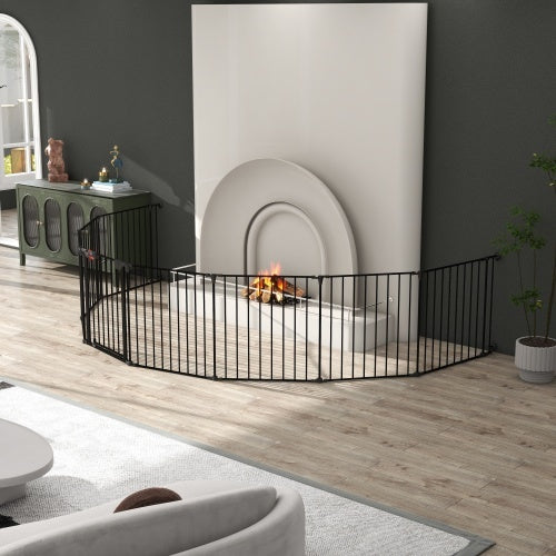 200" Adjustable Safety Gate – 8-Panel Metal Play Yard & Door Gate, Configurable Freestanding Barrier for Stairs, Fireplaces, Pets & Christmas Trees