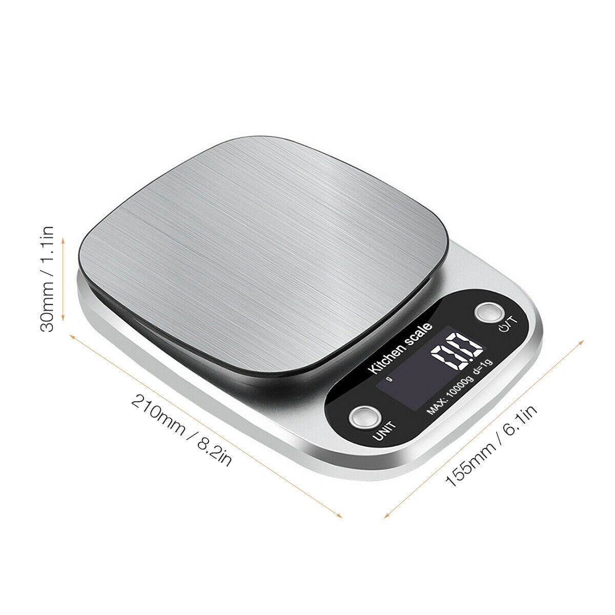Digital Kitchen Food & Diet Scale – Multifunction Food Scale with 22 lb / 10 kg Capacity, 1 g Precision, Stainless Steel