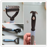 Double-Sided Grooming Brush for Dogs & Cats – Deshedding & Dematting Tool, Undercoat Rake Fur Remover & Hair Comb