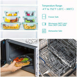 8pcs Glass Meal Prep Containers – Airtight, Leak-Proof, Microwave & Freezer Safe - PulinGO