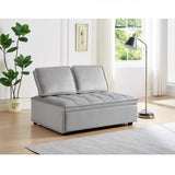 Convertible Velvet Sofa Bed with Detachable Backrests – Modern Double-Seat Design in Grey