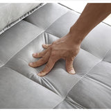 Convertible Velvet Sofa Bed with Detachable Backrests – Modern Double-Seat Design in Grey