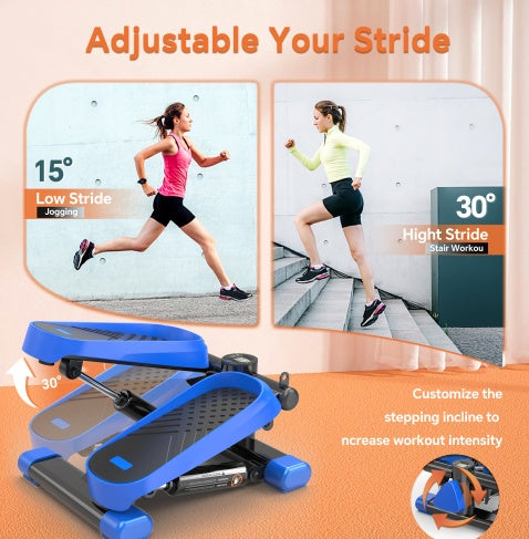 Mini Stepper with Resistance Bands & LCD Monitor | 330 lbs Capacity Compact Home Office Cardio Machine 🏠🔥