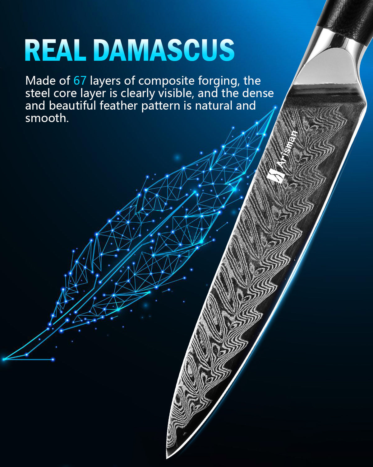 5-Inch Japanese Damascus VG-10 Utility Knife – Full-Tang Small Kitchen Knife with Ergonomic G10 Handle