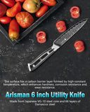 5-Inch Japanese Damascus VG-10 Utility Knife – Full-Tang Small Kitchen Knife with Ergonomic G10 Handle