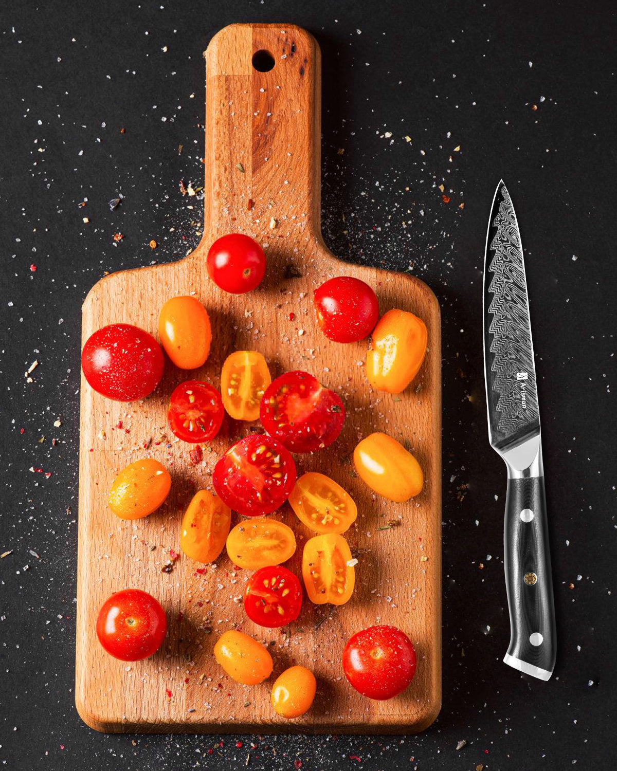 5-Inch Japanese Damascus VG-10 Utility Knife – Full-Tang Small Kitchen Knife with Ergonomic G10 Handle