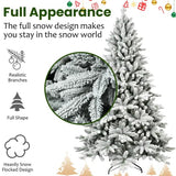 5-Ft PVC & PE Flocked Hinged Artificial Christmas Tree – Eco-Friendly & Fire-Resistant