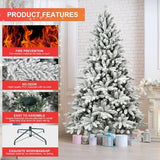 5-Ft PVC & PE Flocked Hinged Artificial Christmas Tree – Eco-Friendly & Fire-Resistant