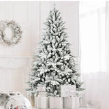 5-Ft PVC & PE Flocked Hinged Artificial Christmas Tree – Eco-Friendly & Fire-Resistant