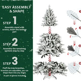 5-Ft PVC & PE Flocked Hinged Artificial Christmas Tree – Eco-Friendly & Fire-Resistant