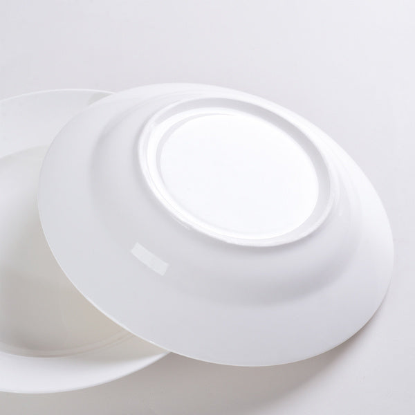 9.5-Inch Pure White Soup Plate – Set of 6 Elegant Dinner Plates