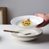 9.5-Inch Pure White Soup Plate – Set of 6 Elegant Dinner Plates