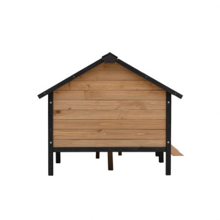 Outdoor Large Wooden Cabin Dog Kennel with Porch – Weather-Resistant House Style Shelter for Medium & Large Pets