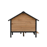 Outdoor Large Wooden Cabin Dog Kennel with Porch – Weather-Resistant House Style Shelter for Medium & Large Pets