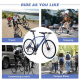 24-Speed Hybrid Bike with Disc Brakes - 700c Commuter & Fitness Bicycle for Men & Women
