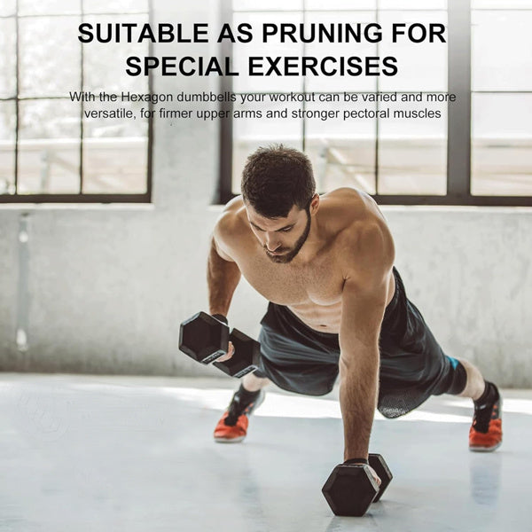 20LB (2pcs) Rubber-Coated Solid Cast Iron Dumbbells – Durable Anti-Slip Weights for Strength Training 🏋️‍♂️🔥