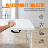 4 ft White Portable Folding Table – Indoor/Outdoor Use, 135 kg Max Load, Waterproof Top & Powder-Coated Steel Frame