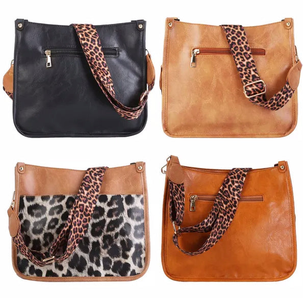 Women’s Fashion Leather Crossbody Bag – Casual Shoulder Handbag with Adjustable Guitar Strap