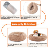 24" Round Cat Bed – Anti-Slip Fluffy Plush Faux Fur Cushion for Cats, Small Dogs & Puppies up to 25 lbs