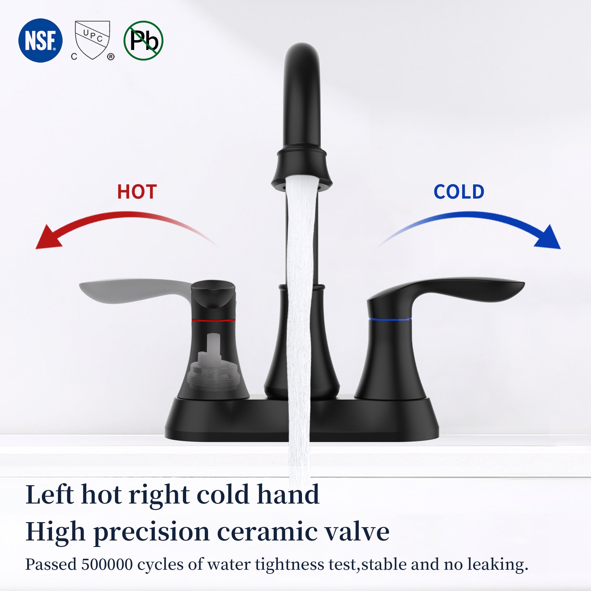 2‑Handle 4‑Inch Pop‑Up Bronze Bathroom Faucet – Elegant Centerset Design with Smooth Control & Durable Finish