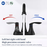 2‑Handle 4‑Inch Pop‑Up Bronze Bathroom Faucet – Elegant Centerset Design with Smooth Control & Durable Finish