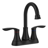2‑Handle 4‑Inch Pop‑Up Bronze Bathroom Faucet – Elegant Centerset Design with Smooth Control & Durable Finish