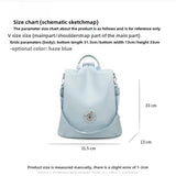 Haze Blue Shoulder Bag 🎒 Large-Capacity Fashion Ladies Backpack – Seasonal Trend 2025