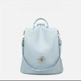 Haze Blue Shoulder Bag 🎒 Large-Capacity Fashion Ladies Backpack – Seasonal Trend 2025