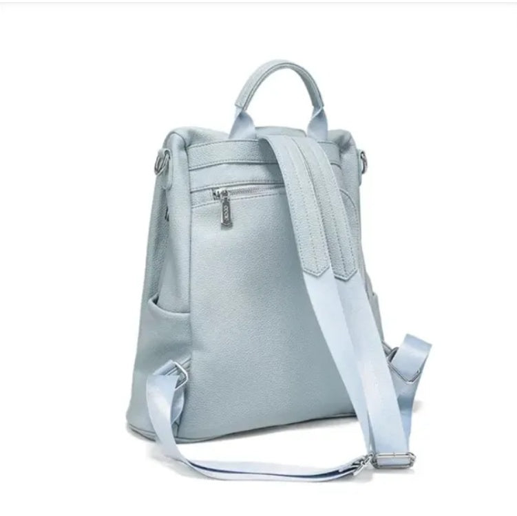 Haze Blue Shoulder Bag 🎒 Large-Capacity Fashion Ladies Backpack – Seasonal Trend 2025