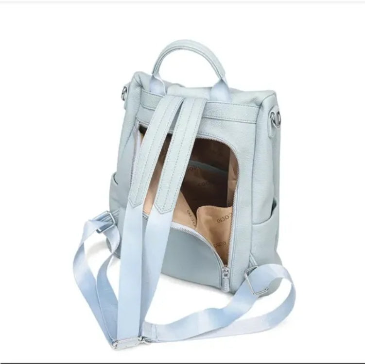 Haze Blue Shoulder Bag 🎒 Large-Capacity Fashion Ladies Backpack – Seasonal Trend 2025