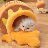 Honey Pot Cat Cave Bed – Indoor Cat Nest with Removable Cushion, Thick Sponge & Washable Cozy Bed for Small Pets