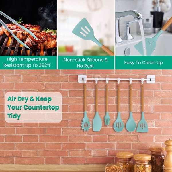 35-Piece Kitchen Utensil Set - Silicone & Stainless Steel Cooking Utensils for Non-stick Cookware